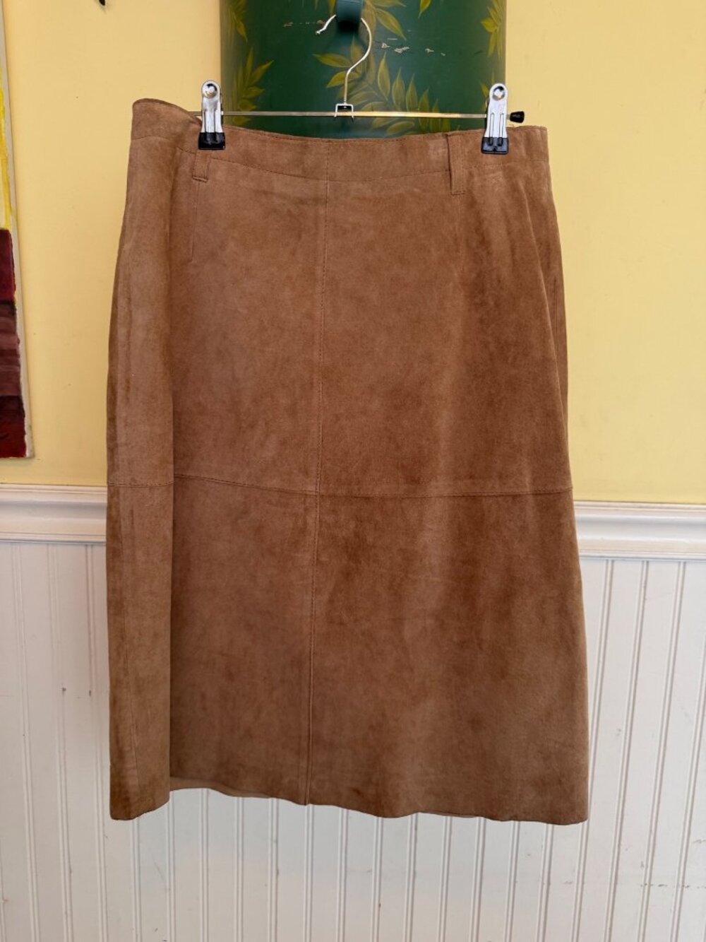 Isaac Mizrahi For Target Brown Genuine Leather Skirt With Tie Belt Womens Size 6